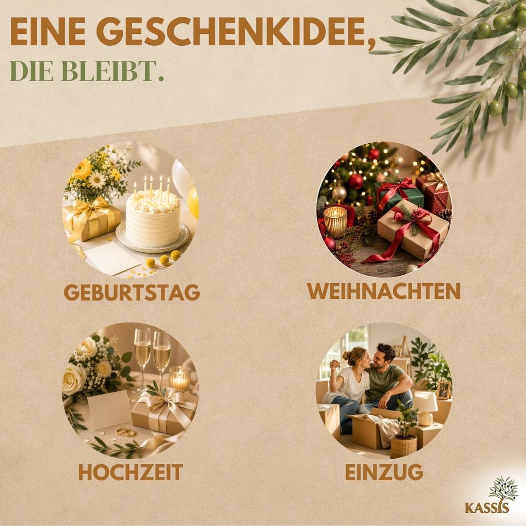 Schneidebrett aus Olivenholz mit Griff